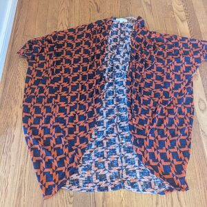 Painted Threads Women's Large Aztec Open Cardigan Made In USA Polyester Bohemian